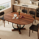 iPormis 59'' Extendable Round Dining Table for 4 to 8, Kitchen Table with Sturdy X-Base Metal Legs