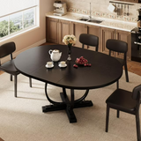iPormis 59'' Extendable Round Dining Table for 4 to 8, Kitchen Table with Sturdy X-Base Metal Legs