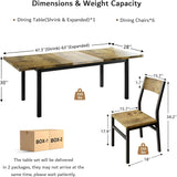 iPormis 63" Extendable Kitchen Table Set for 4-6 People