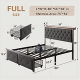 iPormis Bed Frame with Storage Drawers