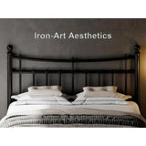 iPormis Queen Metal Bed Frame with Victorian Vintage Headboard and Footboard