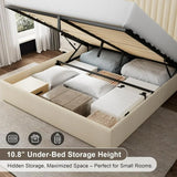 iPormis Full Size Bed Frame with Lift up Storage & Wingback Headboard