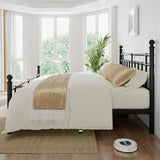 iPormis Queen Metal Bed Frame with Victorian Vintage Headboard and Footboard