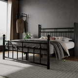 iPormis Queen Metal Bed Frame with Victorian Vintage Headboard and Footboard
