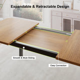 iPormis 63" Extendable Kitchen Table Set for 4-6 People