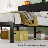 iPormis Bed Frame with Ergonomic Storage Headboard & Charging Station