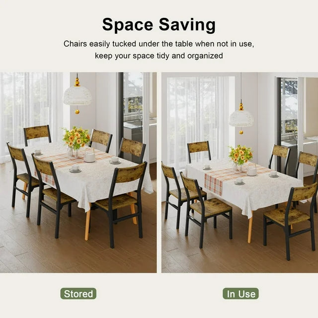 iPormis 35''Tall Dining Chairs Set of 6, Dining Room Chairs with MDF Board & Metal Frame