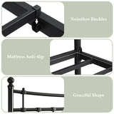 iPormis Queen Metal Bed Frame with Victorian Vintage Headboard and Footboard