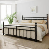 iPormis Queen Metal Bed Frame with Victorian Vintage Headboard and Footboard