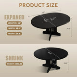 iPormis 59" Extendable Round Dining Table for 6 Modern Kitchen Table with Sturdy Wooden Base, Dining Room Table with Thickened MDF Board