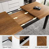iPormis 5-Piece Dining Table Set for 4-8 People, Extendable Kitchen Table Set with 2 Benches and 2 Square Stools