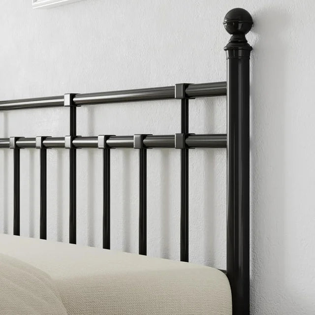 iPormis Queen Metal Bed Frame with Victorian Vintage Headboard and Footboard