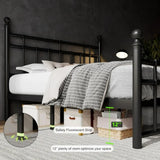 iPormis Queen Metal Bed Frame with Victorian Vintage Headboard and Footboard