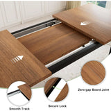iPormis 7-Piece 63" Extendable Dining Table Set for 4-8 People, Mid-Century