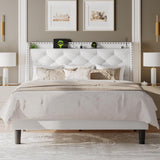 Feonase Bed Frame with Luxury Wingback and Charging Station