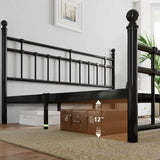 iPormis Queen Metal Bed Frame with Victorian Vintage Headboard and Footboard