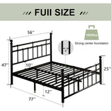 iPormis Queen Metal Bed Frame with Victorian Vintage Headboard and Footboard