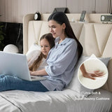 iPormis Bed Frame with Charging Station , Upholstered Bed with 4 Storage Drawers