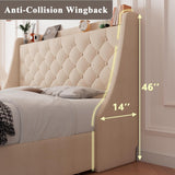 Feonase Bed Frame with 4 Storage Drawers