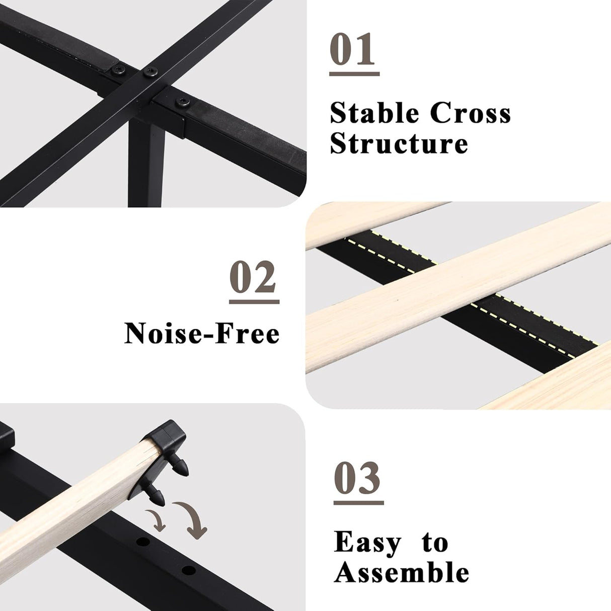 Feonase Bed Frame with 4 Storage Drawers