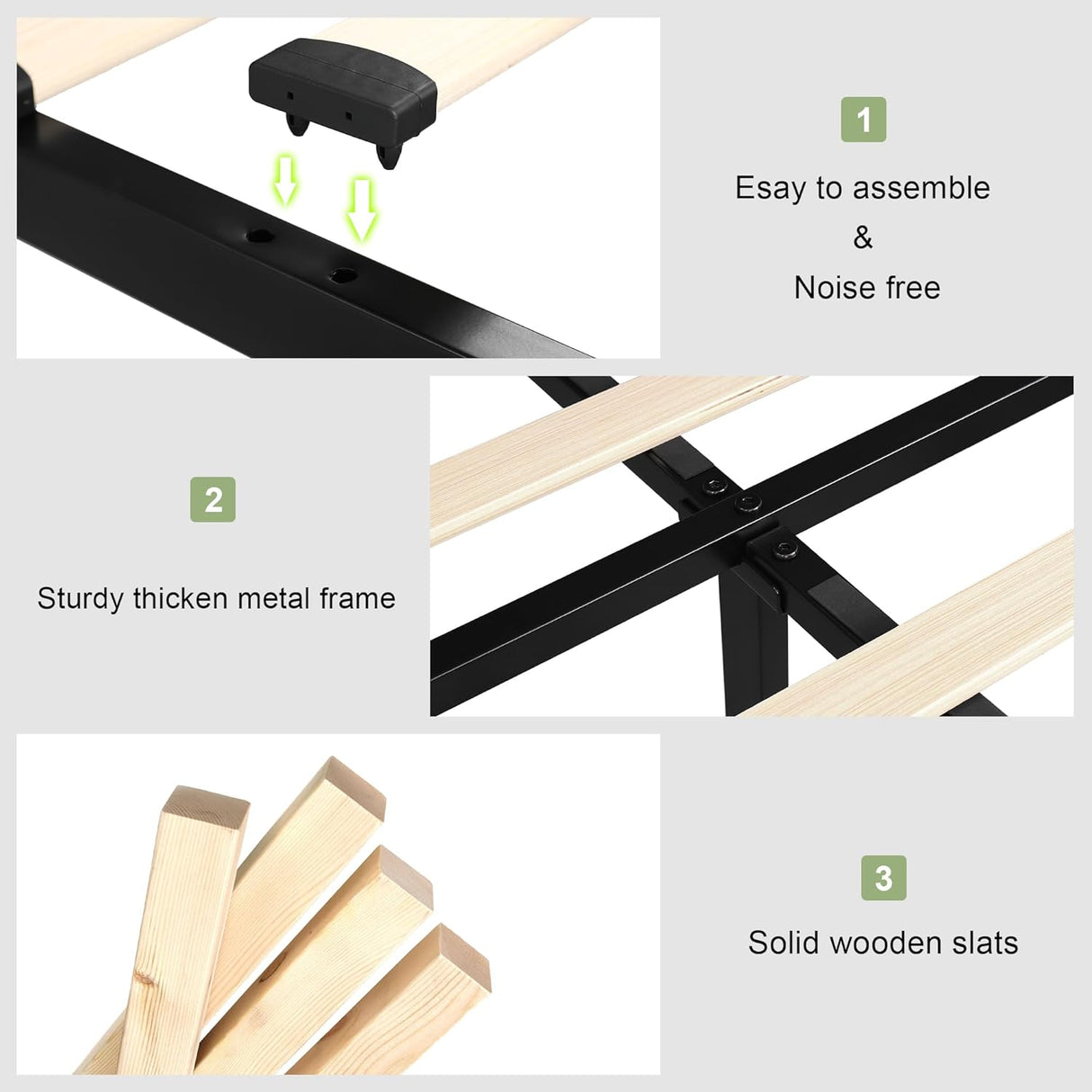 Feonase Bed Frame with 4 Storage Drawers