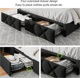 Feonase Bed Frame with 4 Storage Drawers