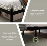 Feonase Metal Bed Frame with Retro Headboard