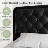 Feonase Upholstered Platform Bed Frame with Heavy-Duty Metal Steel Slats