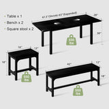 Feonase 5-Piece Dining Table Set for 4-8 People
