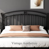 Feonase Metal Bed Frame with Retro Headboard