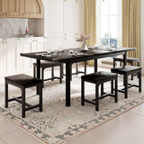 Feonase 7-Piece Dining Table Set for 4-8