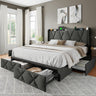 Feonase Bed Frame with 4 Storage Drawers