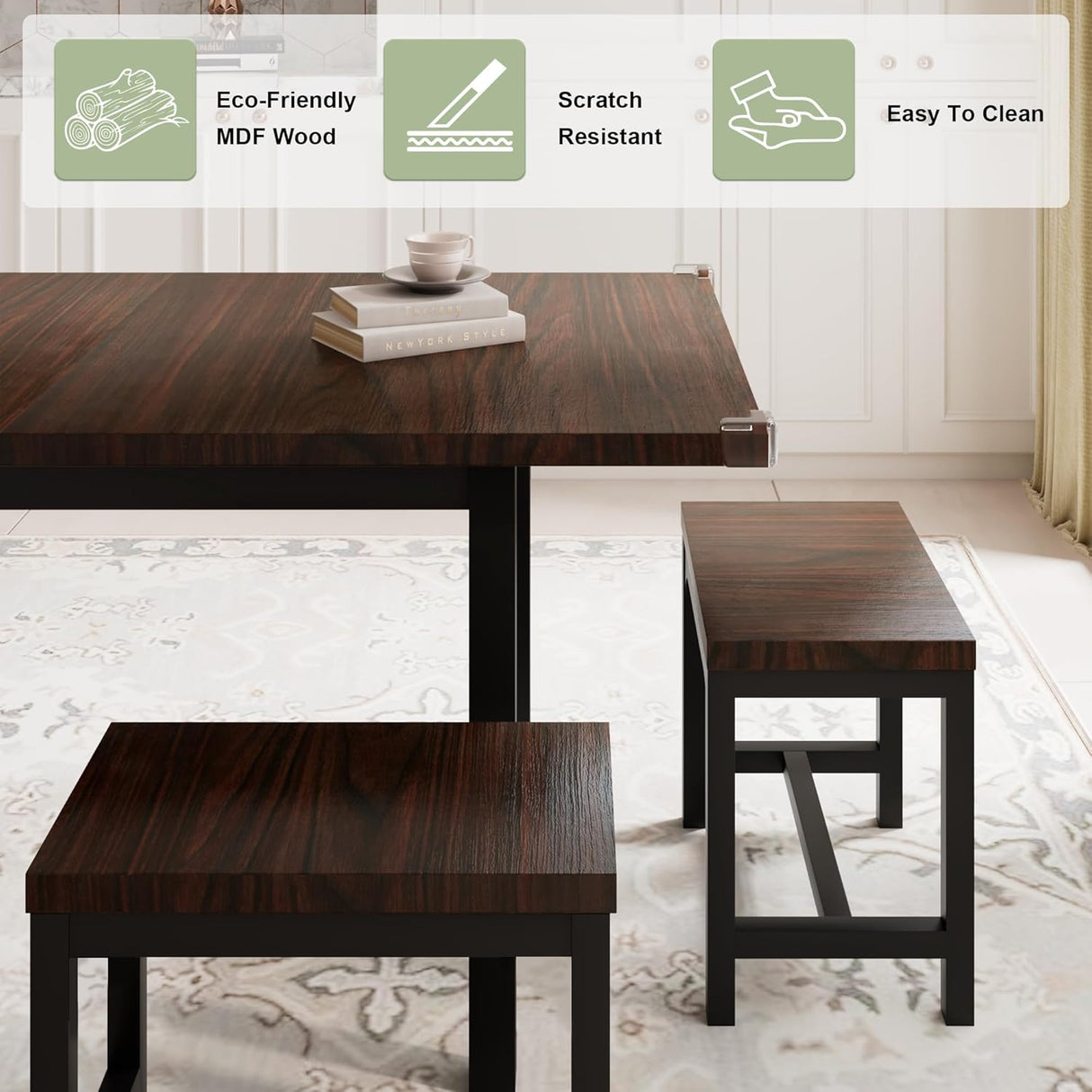 Feonase 7-Piece Dining Table Set for 4-8