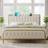 Feonase Leather Bed Frame with Fast Charging Station