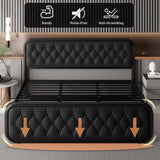 Feonase Upholstered Bed Frame with Faux Leather Headboard