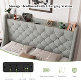 Feonase Bed Frame with 4 Storage Drawers