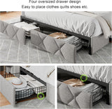 Feonase Bed Frame with 4 Storage Drawers