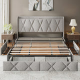 Feonase Bed Frame with 4 Storage Drawers