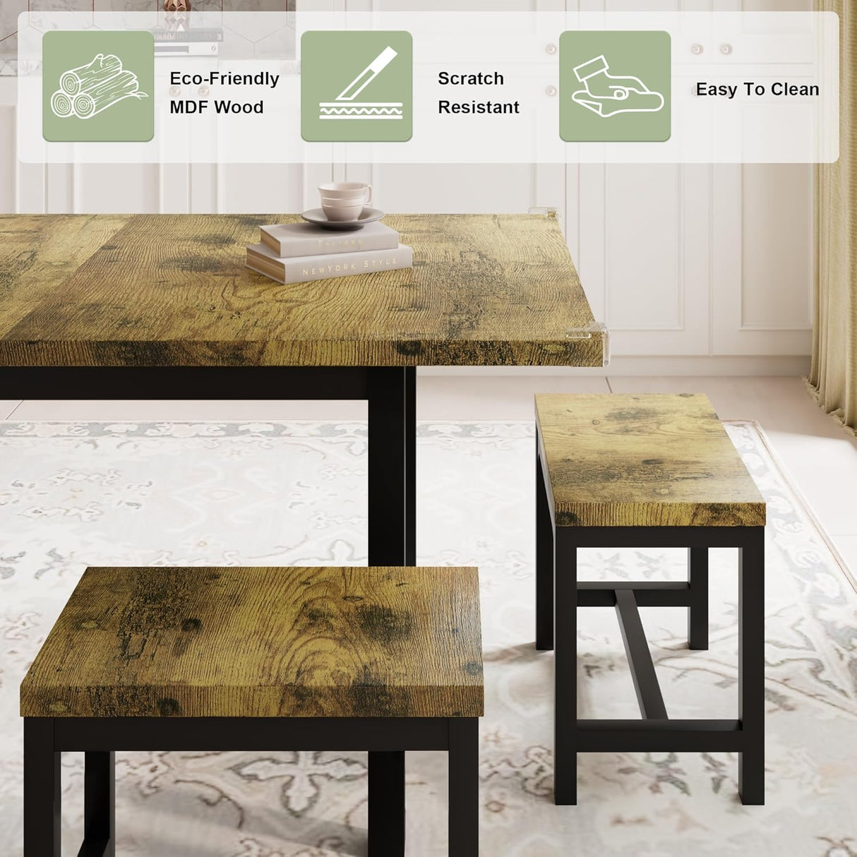 Feonase 7-Piece Dining Table Set for 4-8