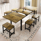 Feonase 7-Piece Dining Table Set for 4-8