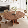 Feonase 59" Round Extendable Dining Room Table for 6