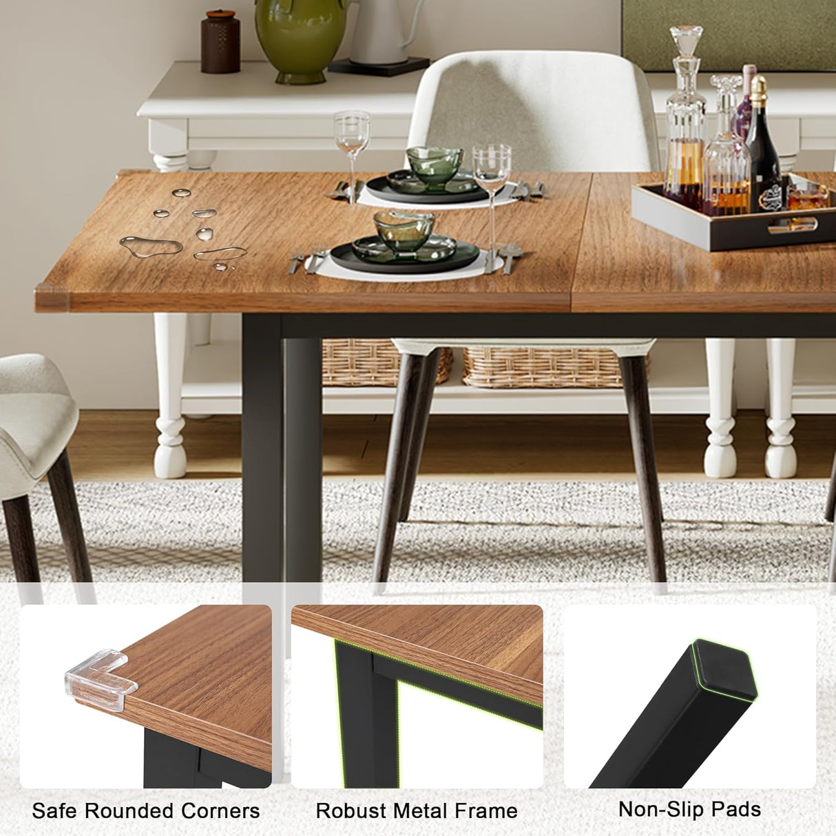 Feonase 63" Extendable Dining Table