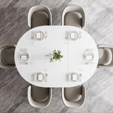 Feonase 59" Round Extendable Dining Room Table for 6