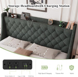 Feonase Bed Frame with 4 Storage Drawers