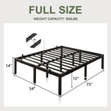 Feonase Metal Bed Frame Platform Bed with 6 Non-Slip Mattress Gaskets