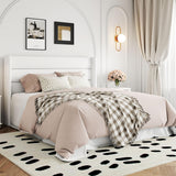 Lift Up Storage Bed, Modern Wingback Headboard, Hydraulic Support, No Box Spring Needed