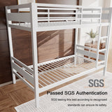 Bunk Bed Twin Over Twin, Heavy Duty Metal Bed with Ladder and Full-Length Guardrail, Under-Bed Storage Space