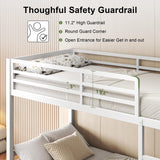 Feonase Metal Bunk Bed Twin Over Twin with Ladder and High Guardrail