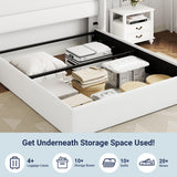 Lift Up Storage Bed, Modern Wingback Headboard, Hydraulic Support, No Box Spring Needed
