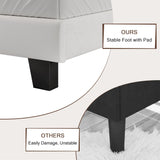 Velvet Bed Frame with Headboard, Button Tufted Upholstered Bed Base